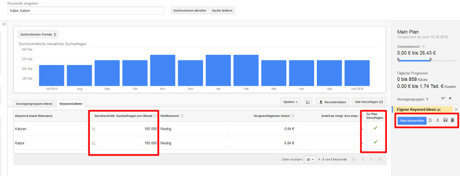 AdWords: genaue Impressionen ermitteln - Schritt 2