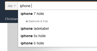 Amazon Autocomplete: Beispiel