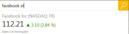 Bing: Aktienkurse per Autocomplete