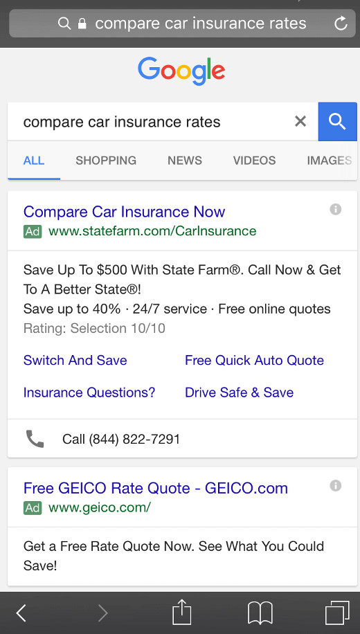 Google: normale Sitelinks-Erweiterung