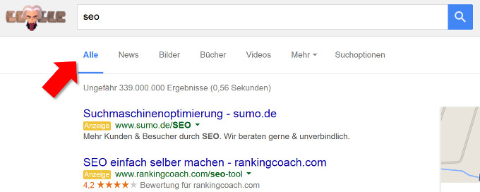 Google: Die Websuche trägt jetzt die Bezeichnung "All"