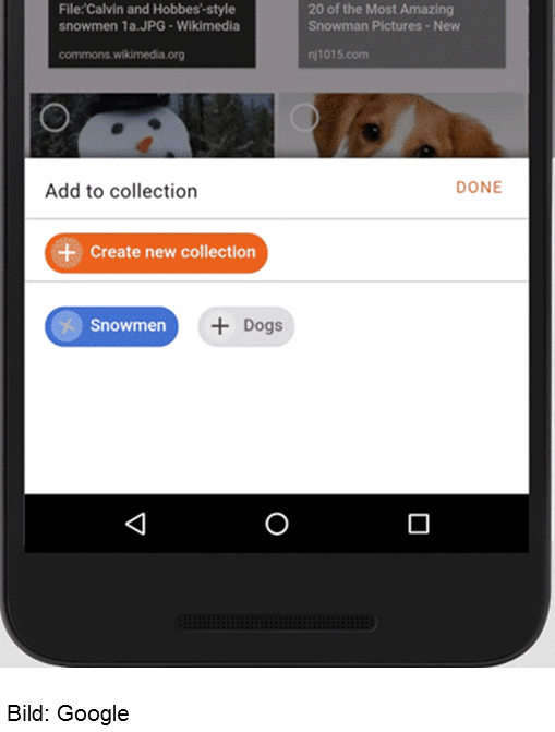 Google Bildersuche jetzt mit Favoritenauswahl