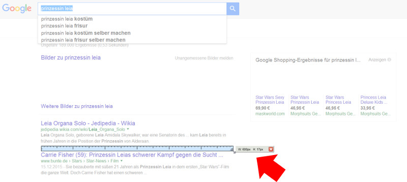 Google: breitere Ergebnisspalte auch in Deutschland
