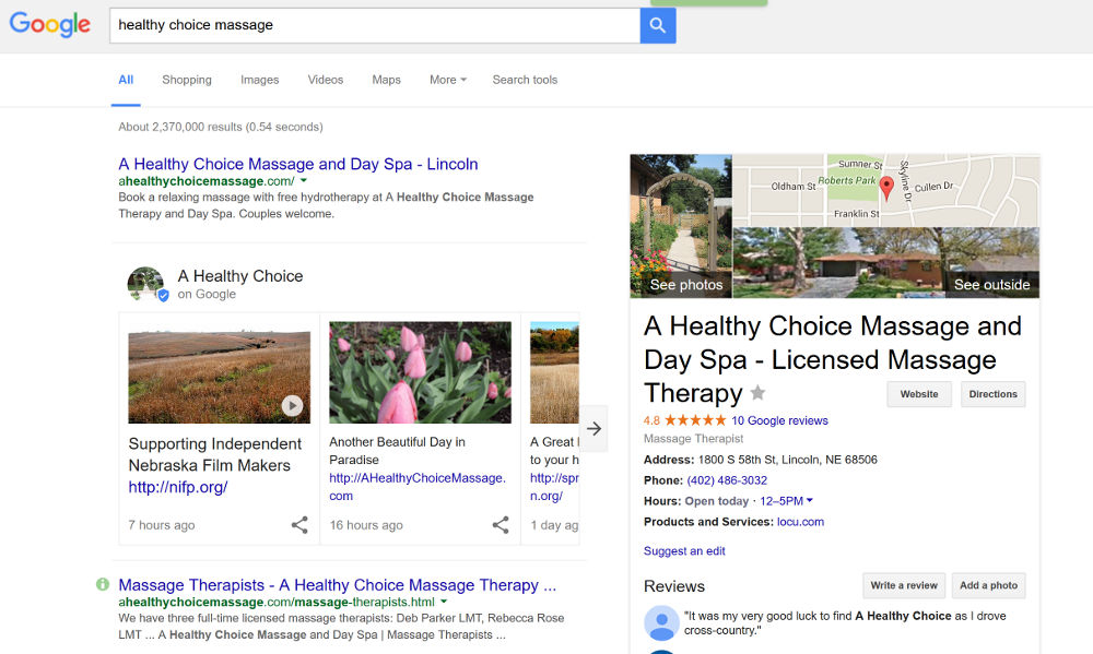Google: Informationen für lokale Unternehmen im Karussell