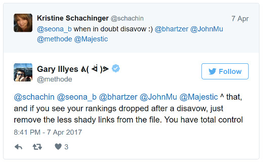 Google: im Zweifelsfall sollte man einige weniger kritische Links von der Disavow-Liste löschen