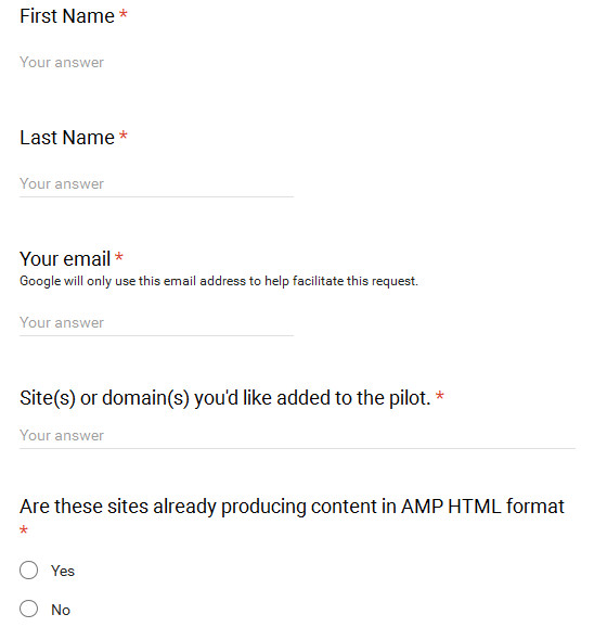Google: Bewerbungsformular für die Echtzeit-API