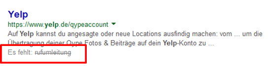 Google zeigt fehlende Suchbegriffe innerhalb der Snippets an