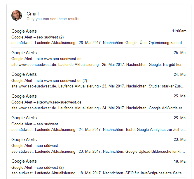 Google: persönliche Suchergebnisse