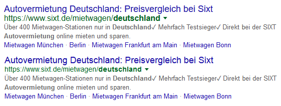 Google testet größere URLs