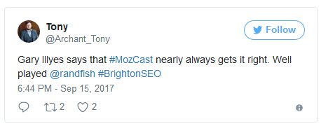 Google lobt angeblich Mozcast