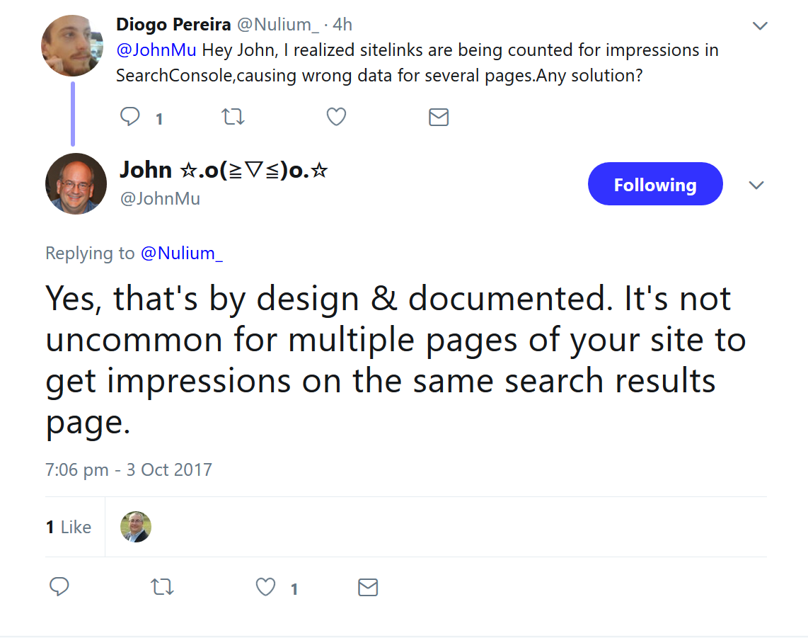 Google: Mehrfachzählung von Impressionen pro Webseite und SERP möglich 