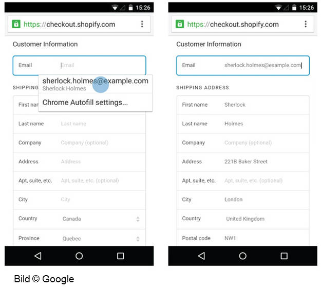 Autocomplete für Forumlare auf mobilen Webseiten