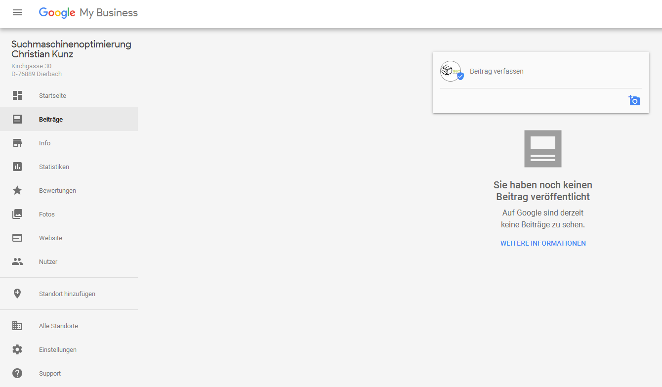 Google My Business: Live-Beitrag verfassen