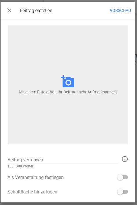 Google My Business: Foto für Live-Beitrag hochladen
