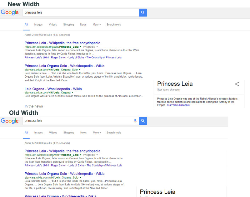 Google: breitere Ergebnisse