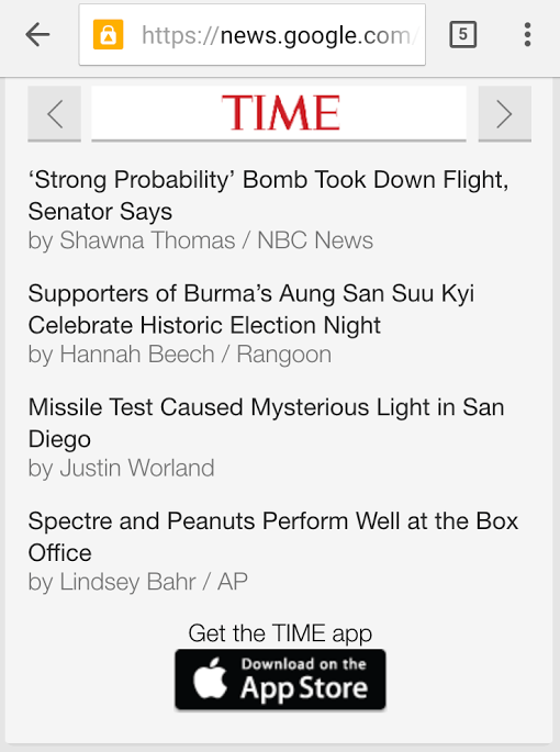 Google News mit Download-Link für App