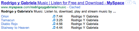 Rich Snippets für Musik in Google