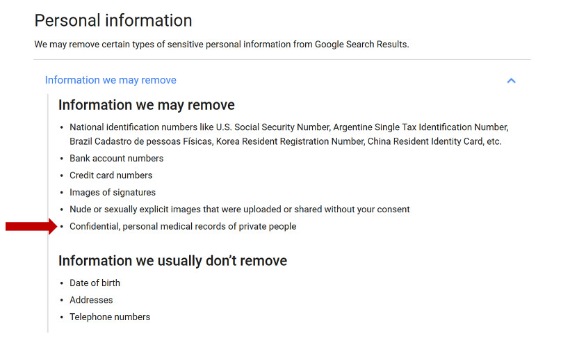 Removal Policies Google