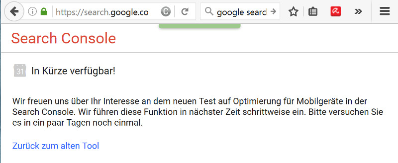 Google Search Console: bald unter neuer URL?