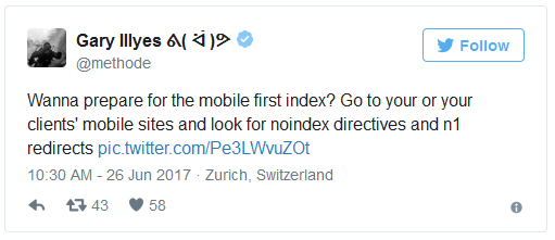 Google: zur Vorbereitung auf den neuen Index sollte man die 'noindex'-Direktive und Faulty Redirects prüfen