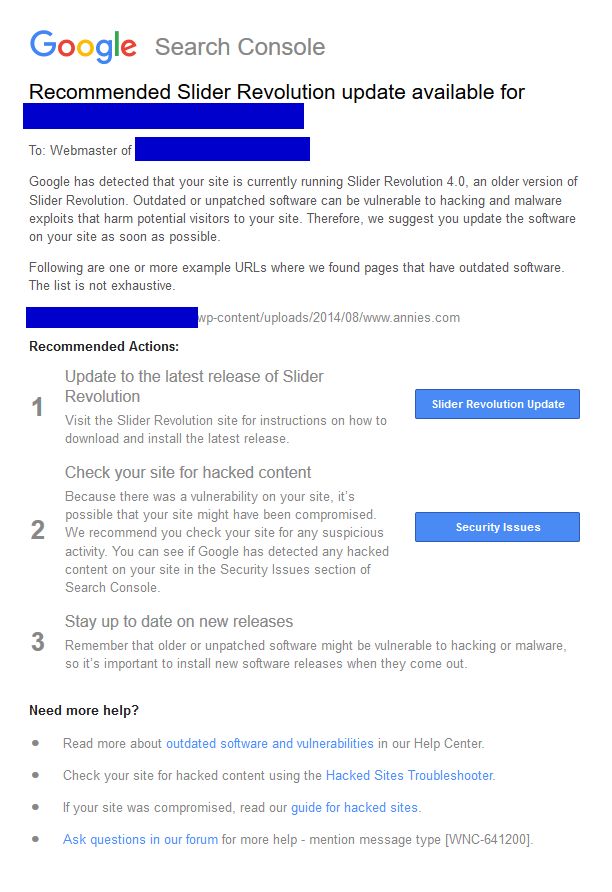 Google: Warnung vor veraltetem WordPress-Plugin