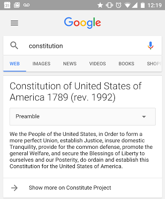 Verfassungstexte in Google: mobile Darstellung
