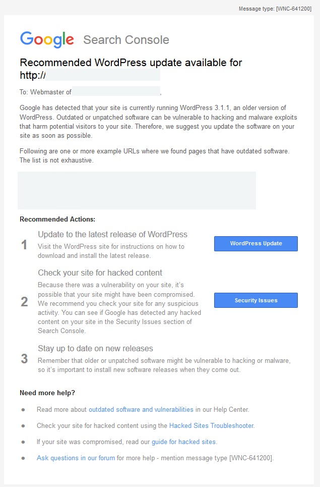 Google: Warnung bei Verwendung einer alten CMS-Version (Joomla oder WordPress)