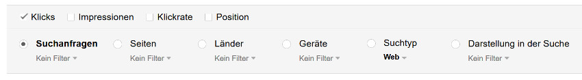GSC: Filter für die Sucheanalyse