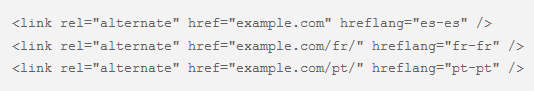 Richtiger Einsatz von hreflang und rel="alternate": Beispiel