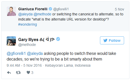 Gary Illyes auf Twitter