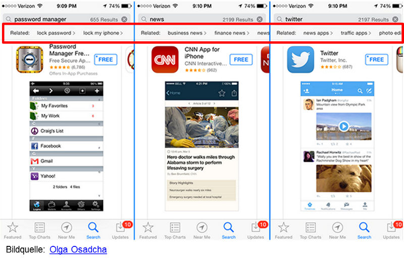 Related Searches in iTunes