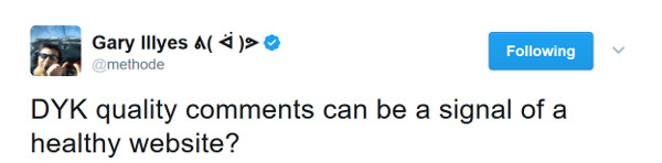 Gary Illyes: Kommentare Zeichen für gesunde Webseite