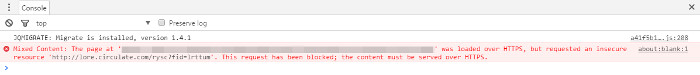 Mixed Content in der Console von Google Chrome