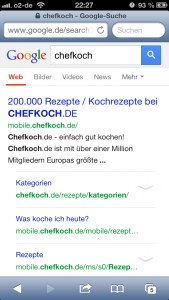 Mobile URLs auf Google-SERPs 1