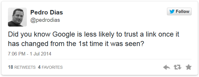 Pedro Dias auf Twitter: Links, die sich ändern, genießen weniger Vertrauen auf Twitter