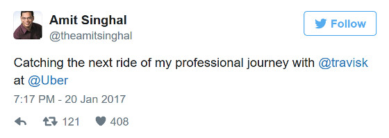 Amit Singhal auf Twitter