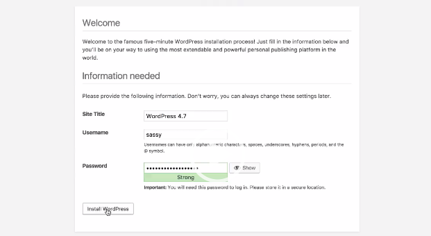 WordPress 4.7: Setup