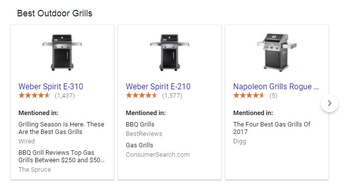 Google: neues Karussell 'beste Produkte'