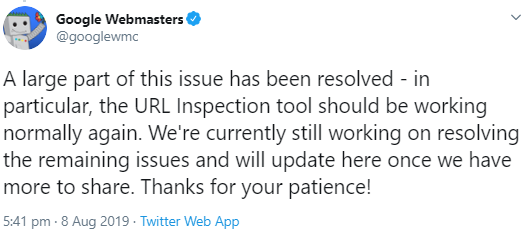 Google: URL Inspection Tool in der Search Console funktioniert wieder
