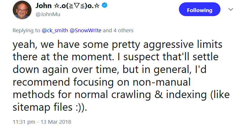 Abruf wie durch Google: 'Aggressive Limits'