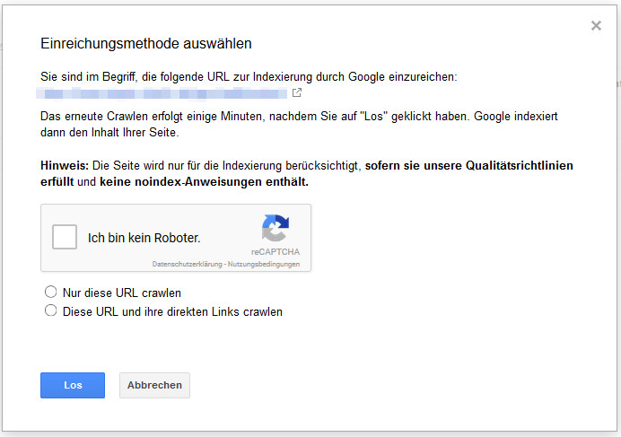Abruf wie durch Google: Auswahl der zu crawlenden Seiten