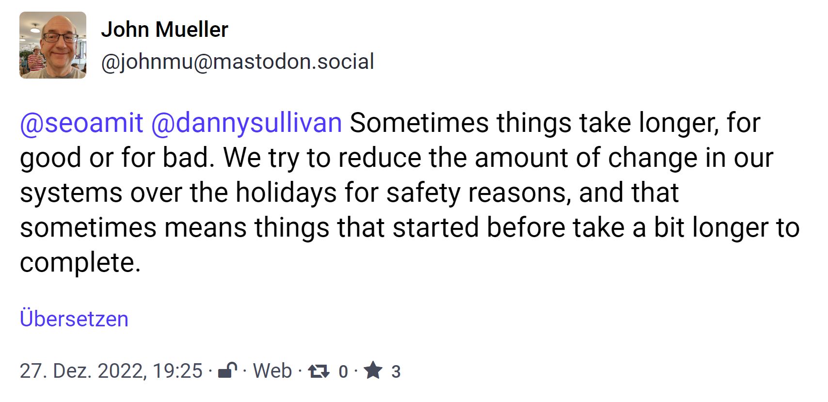 Google: Abschluss der laufenden Updates kann wohl noch etwas dauern