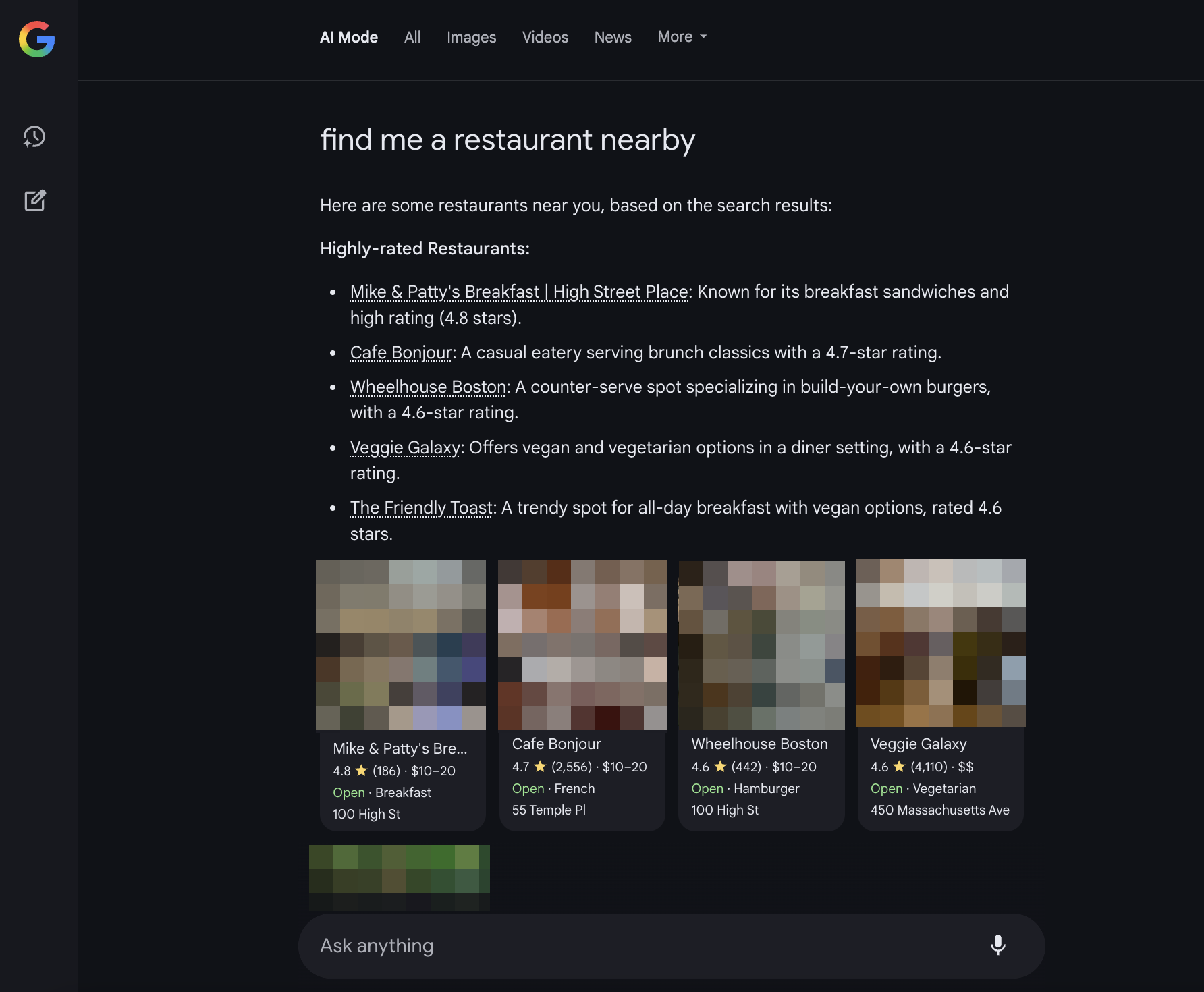 Google AI Mode und lokale Suche
