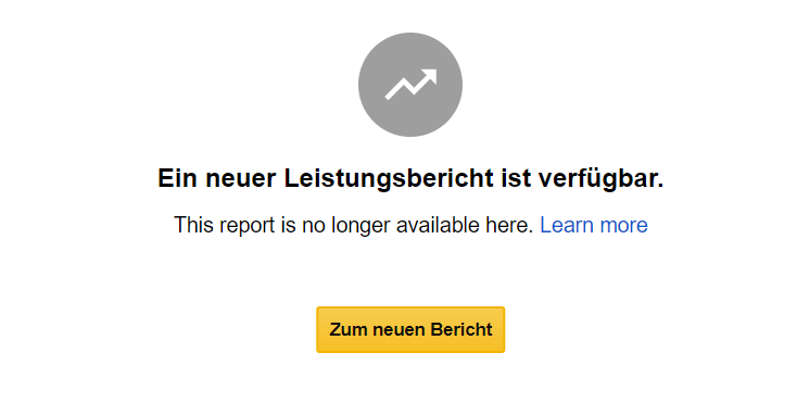 Alte Search Console: Hinweis auf neuen Bericht