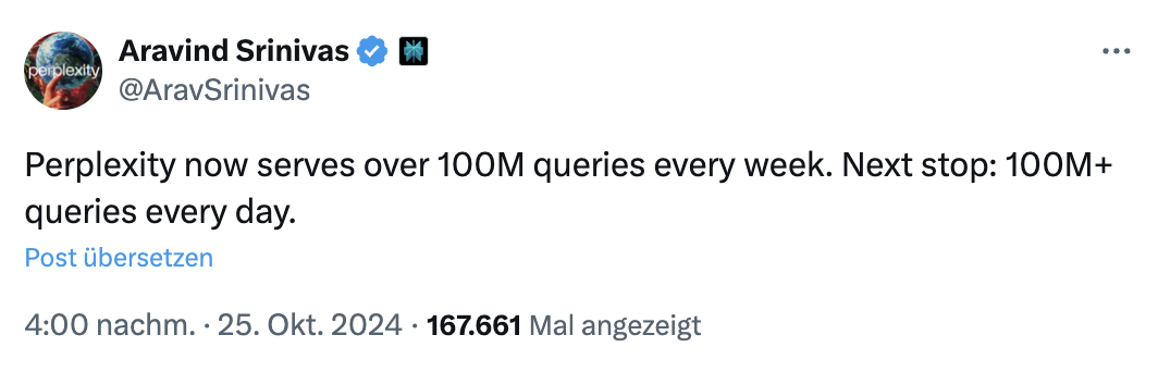 Aravind Srinivas: Perplexity beantwortet 100 Millionen Suchanfragen pro Woche