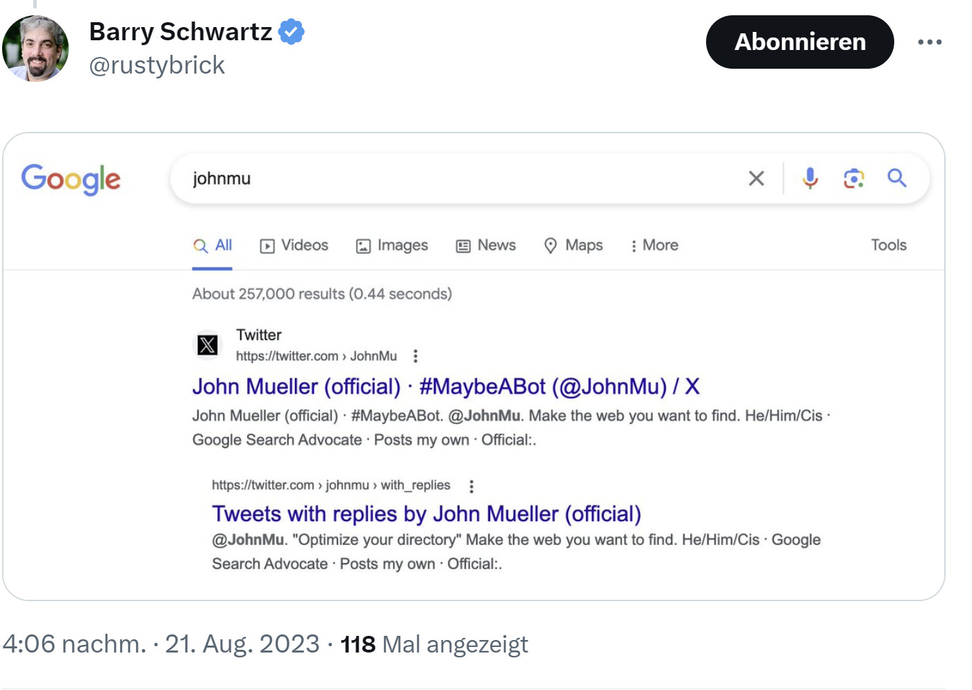 Barry Schwartz sieht noch Indented Search Results