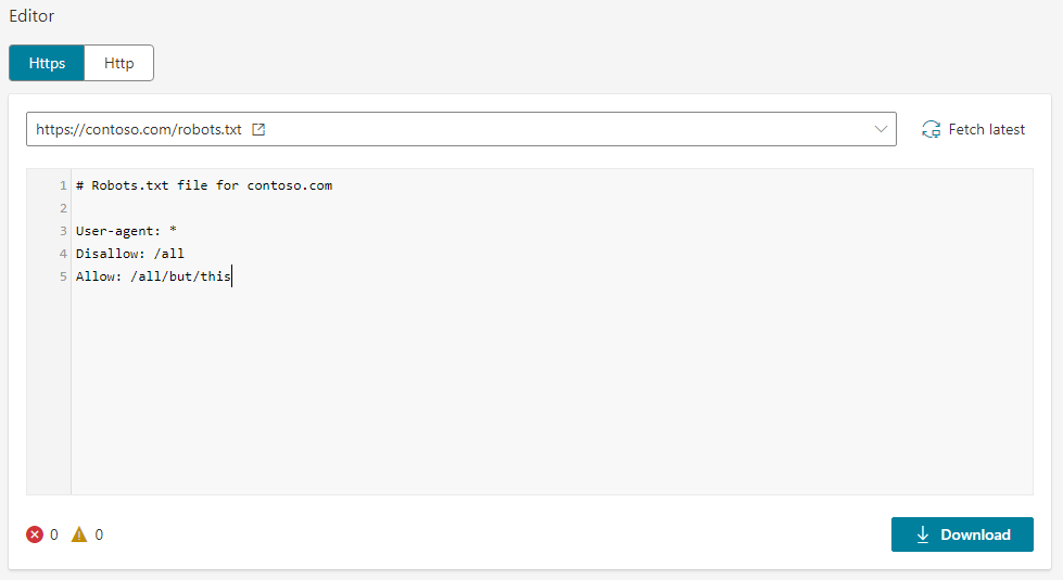 Bing robots.txt-Tester