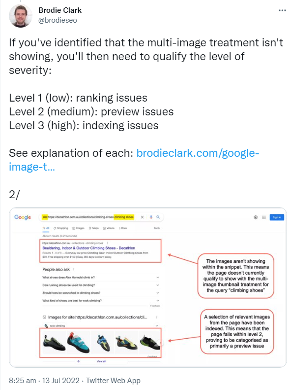 Google: Test auf Multi Image Thumbnail per Site-Abfrage