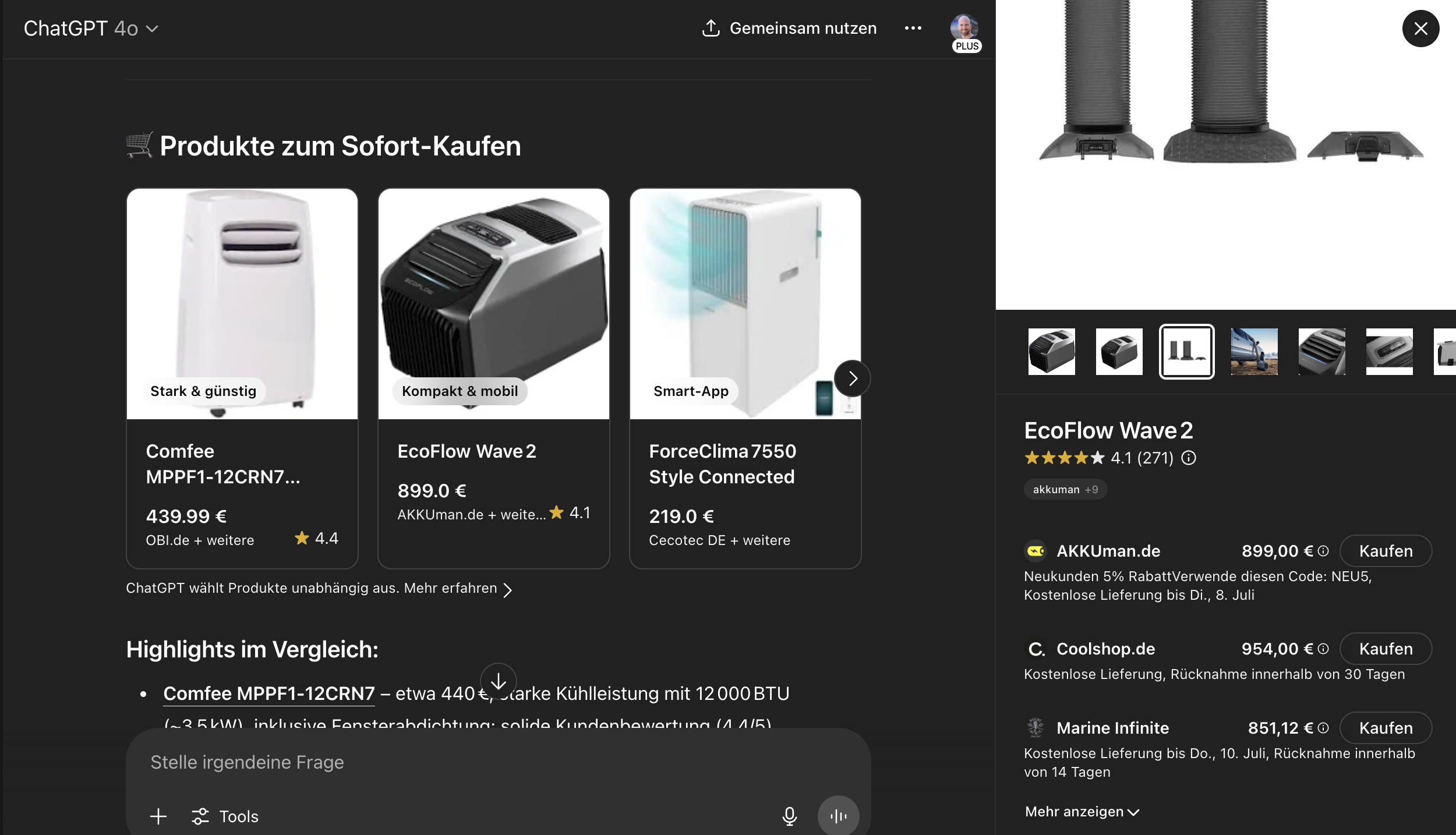 ChatGPT Shopping Deutschland