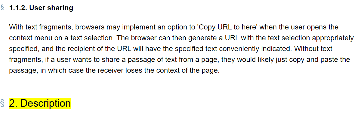 Google Chrome: verlinkte Textstelle